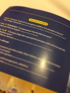 Programma della Summer School "Giornate d'Europa" IV edizione.