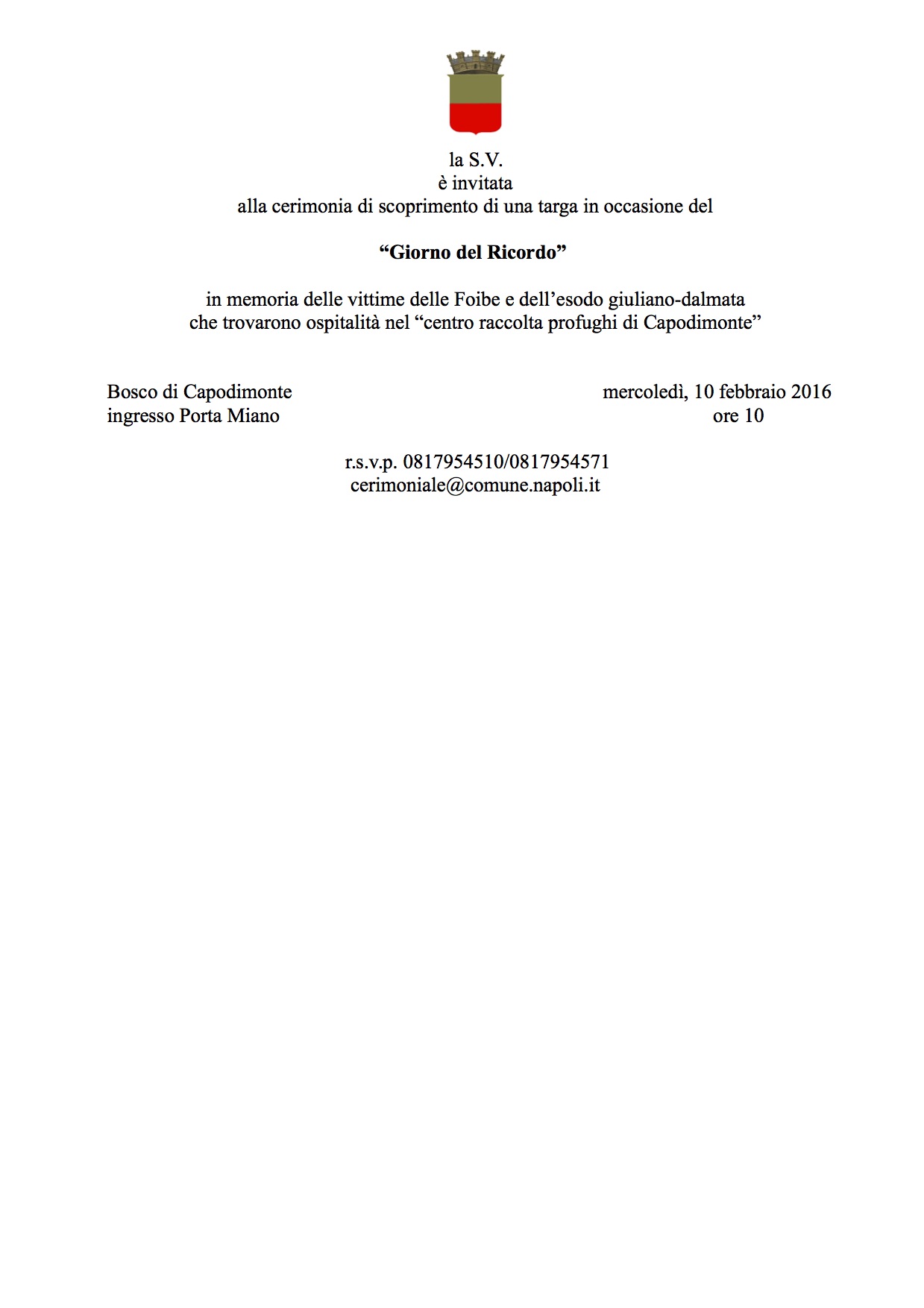 invito GIORNO foibe 2016