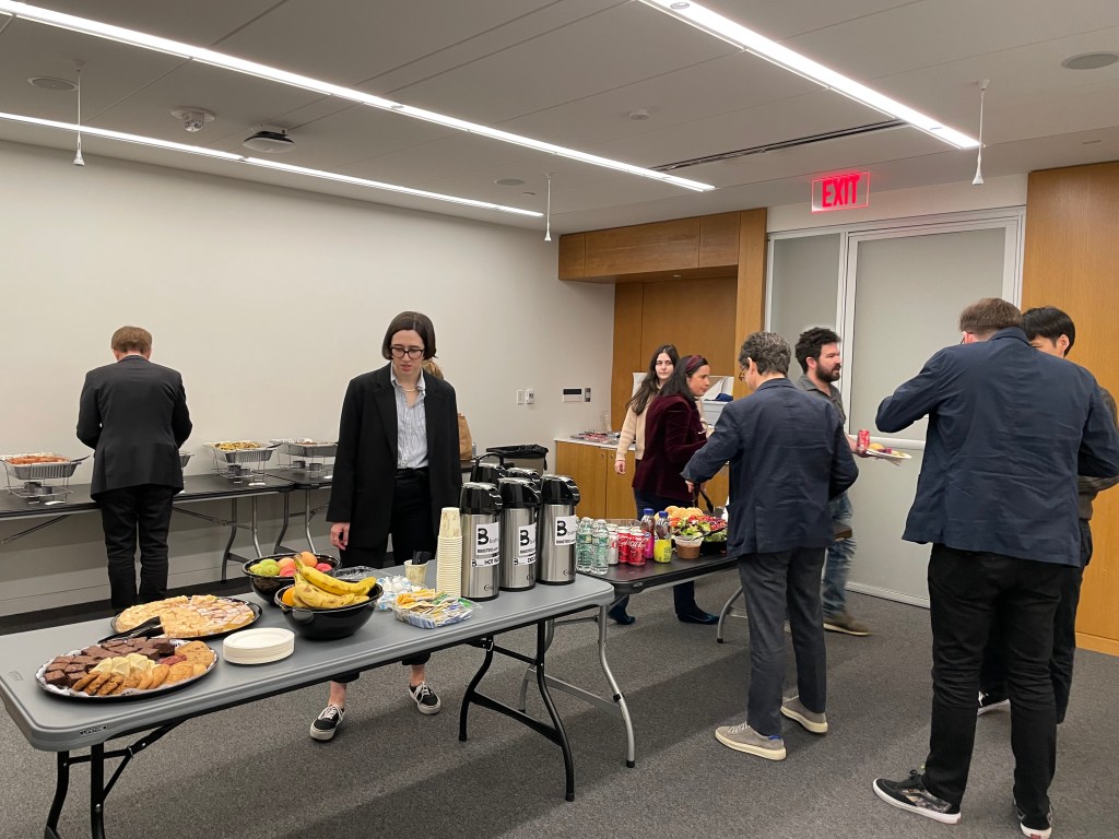 Pausa pranzo del primo giorno.